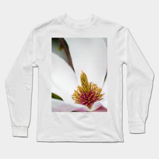 White Magnolia Macro Long Sleeve T-Shirt